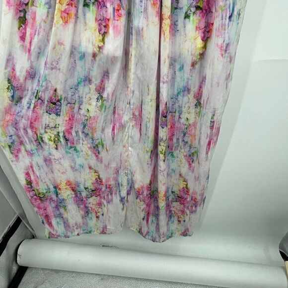 Oh My Love White Pink Green Strappy Tie Dye Watercolor Maxi Dress Size Medium - Picture 11 of 12